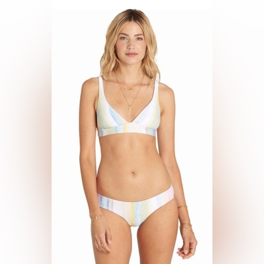 Billabong desert dream pastel pink blue cheeky bikini size medium